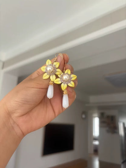 PF234 - Sun Flower Chanhua Earrings - Wholesale