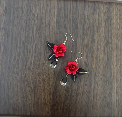 PF237 - Red Rose Chanhua Earrings - Wholesale