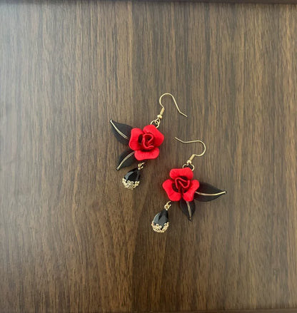 PF237 - Red Rose Chanhua Earrings - Wholesale
