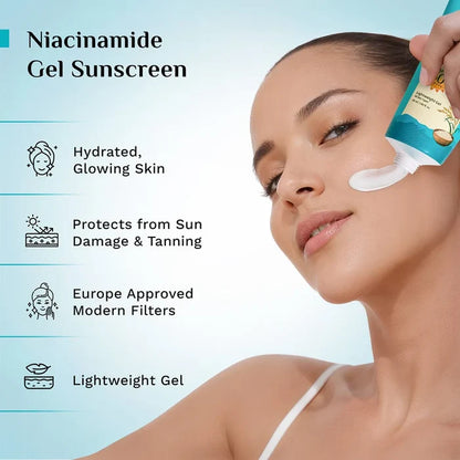 PILGRIM 5% NIACINAMIDE HYDRA GLOW GEL SUNSCREEN SPF 50+ PA++++ 50ML