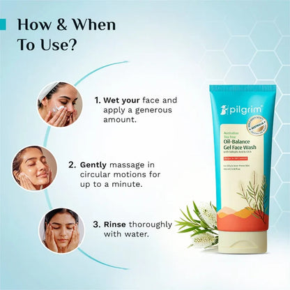 PILGRIM AUSTRALIAN TEA TREE OIL-BALANCE GEL FACE WASH-100ML