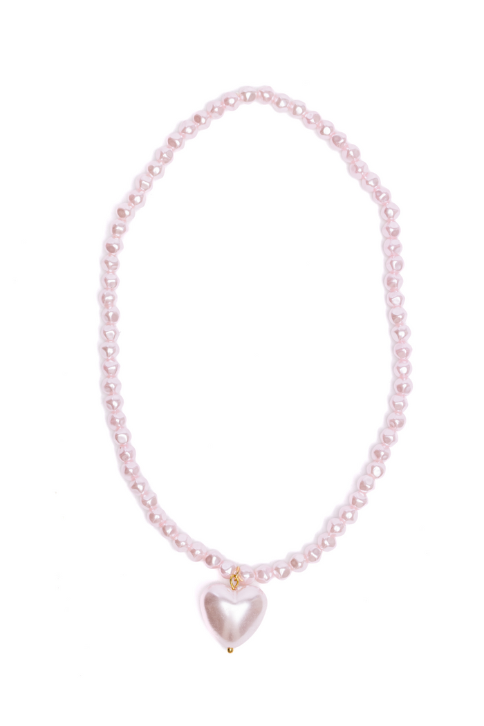 Pink Pearl Heart Necklace-Retail-Great Pretenders USA