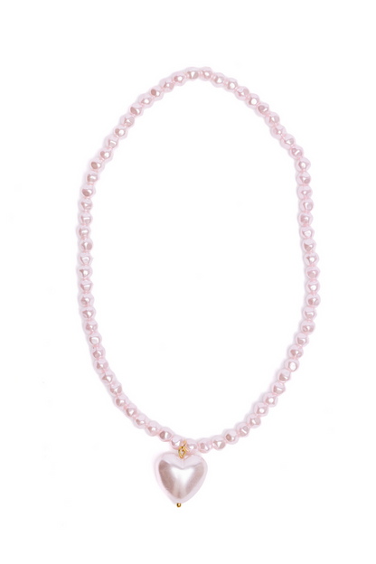 Pink Pearl Heart Necklace-Retail-Great Pretenders USA