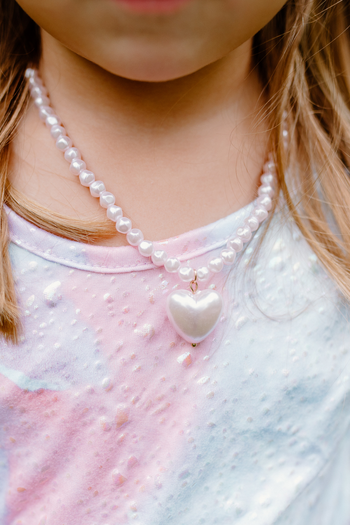 Pink Pearl Heart Necklace-Retail-Great Pretenders USA
