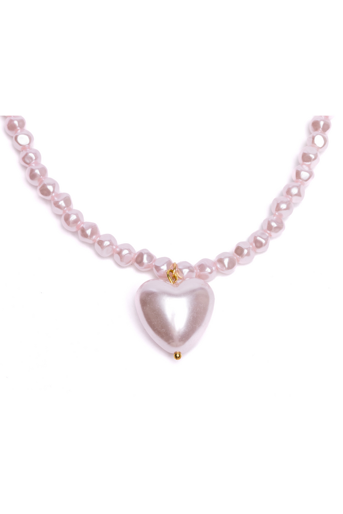 Pink Pearl Heart Necklace-Retail-Great Pretenders USA