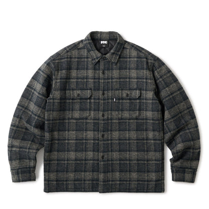 QUILTED LINED PLAID NEL SHIRT