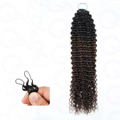 qvr hair ombre brown human hair crochet braids t1b/4 color