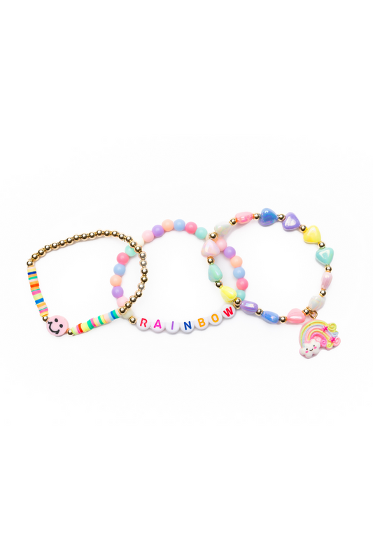Rainbow Smiles Bracelet Set-Retail-Great Pretenders USA