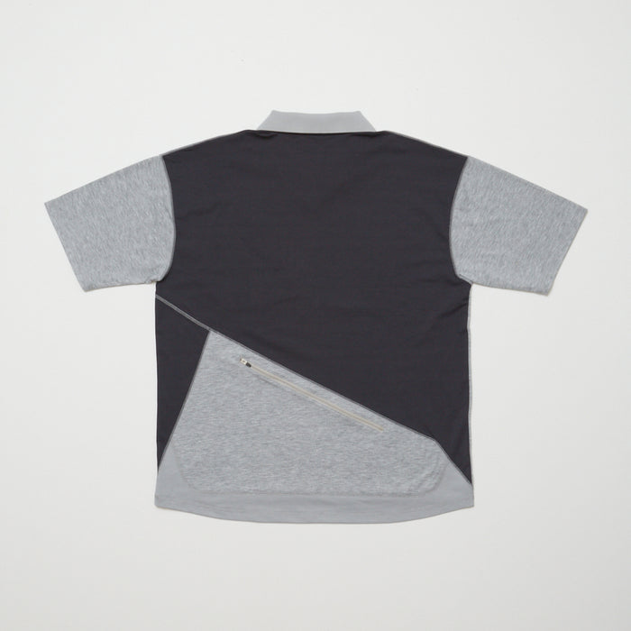 RECYCLE POLYESTER ZIP POCKET POLO SHIRT