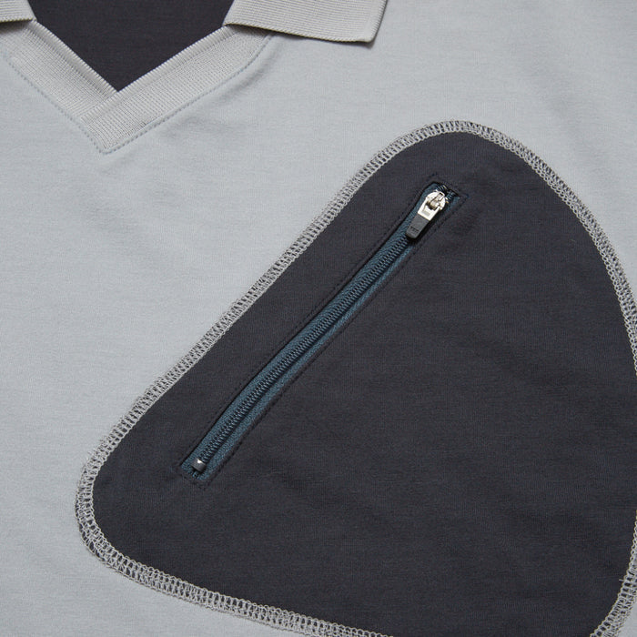 RECYCLE POLYESTER ZIP POCKET POLO SHIRT