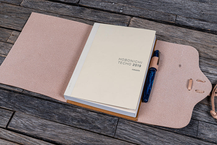 Refillable Leather Wrap Journal / Planner Cover - Undyed Leather