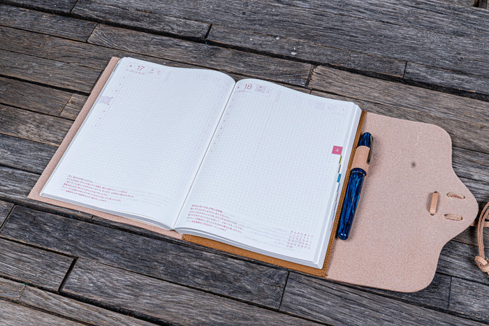 Refillable Leather Wrap Journal / Planner Cover - Undyed Leather