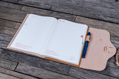 Refillable Leather Wrap Journal / Planner Cover - Undyed Leather