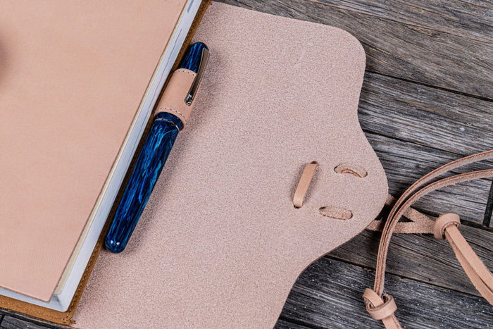 Refillable Leather Wrap Journal / Planner Cover - Undyed Leather