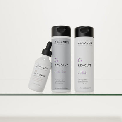 zenagen women's trio kit with shampoo conditioner and serum for fine and visibly thinning hair