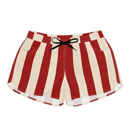 Rum Punch Inspired Striped Women's Casual Shorts – Beachy Summer Lounge Shorts