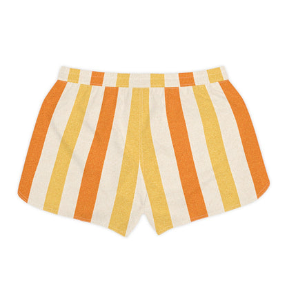 Rum Runner Sunrise Striped Women's Casual Shorts – Beachy Summer Lounge Shorts