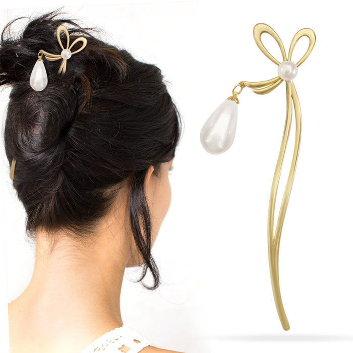 SANAS pearl juda stick hair bun pin for women