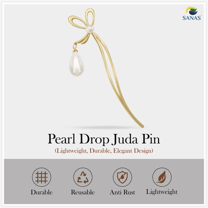Decorative pearl bun pin for women
