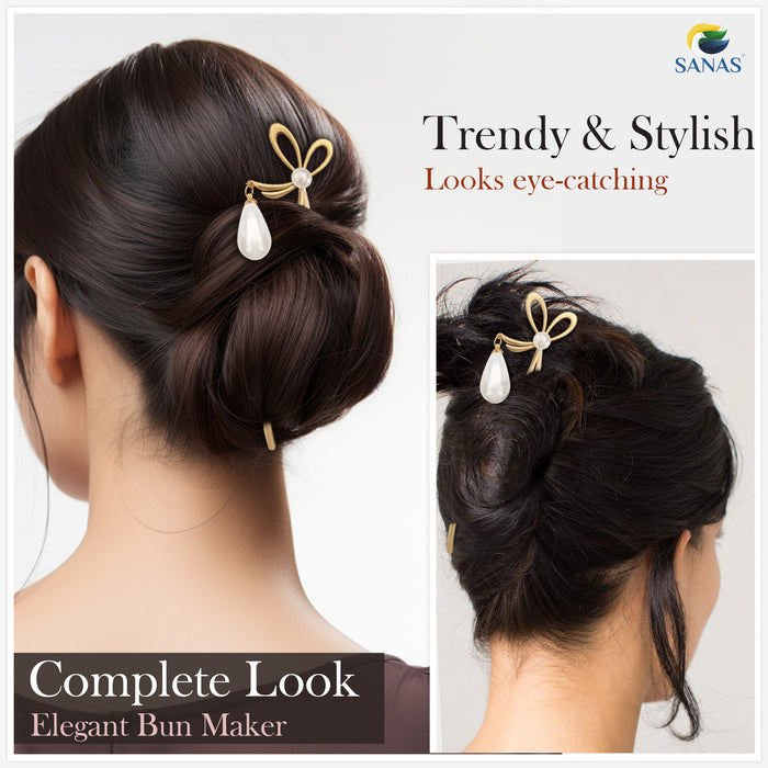 Bridal pearl hair accessory for juda bun