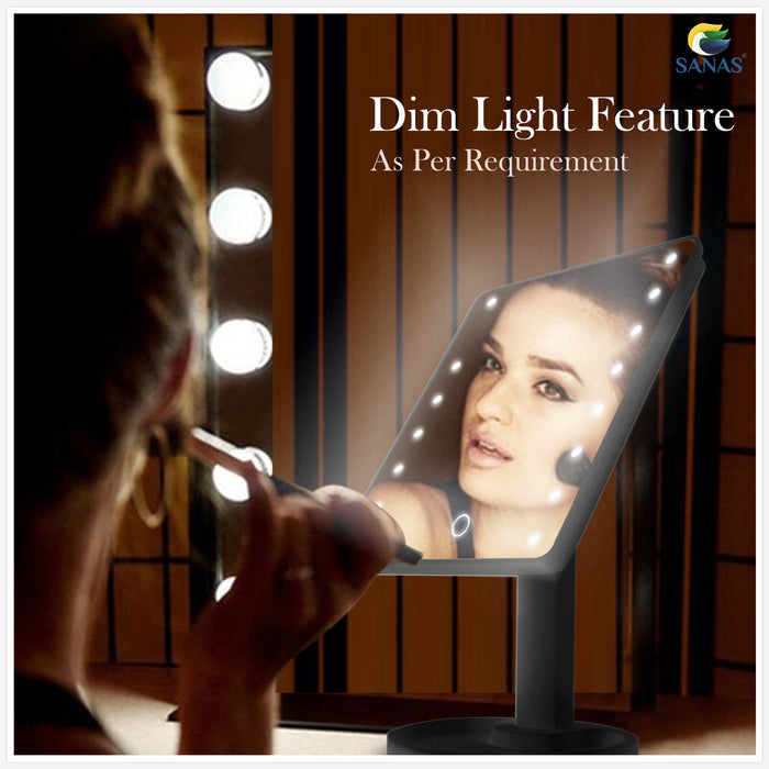 Rectangle LED vanity mirror for makeup