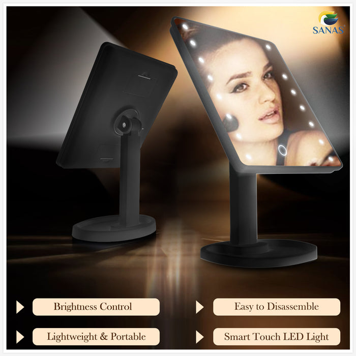 Touch control LED cosmetic mirror