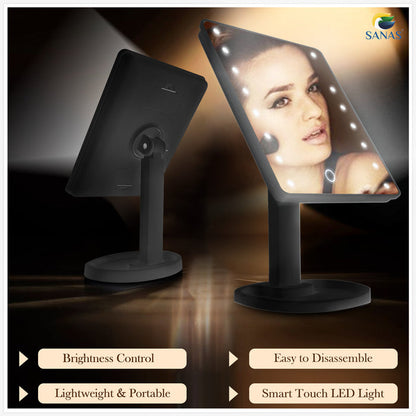 Touch control LED cosmetic mirror