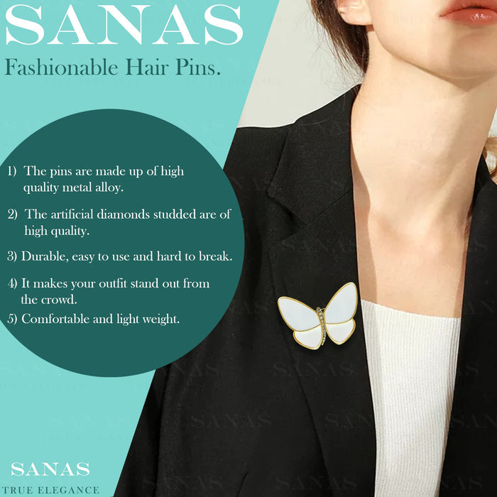 SANAS butterfly brooch pin for saree and dupatta