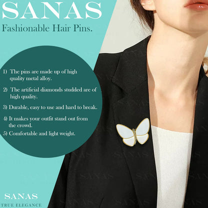 SANAS butterfly brooch pin for saree and dupatta