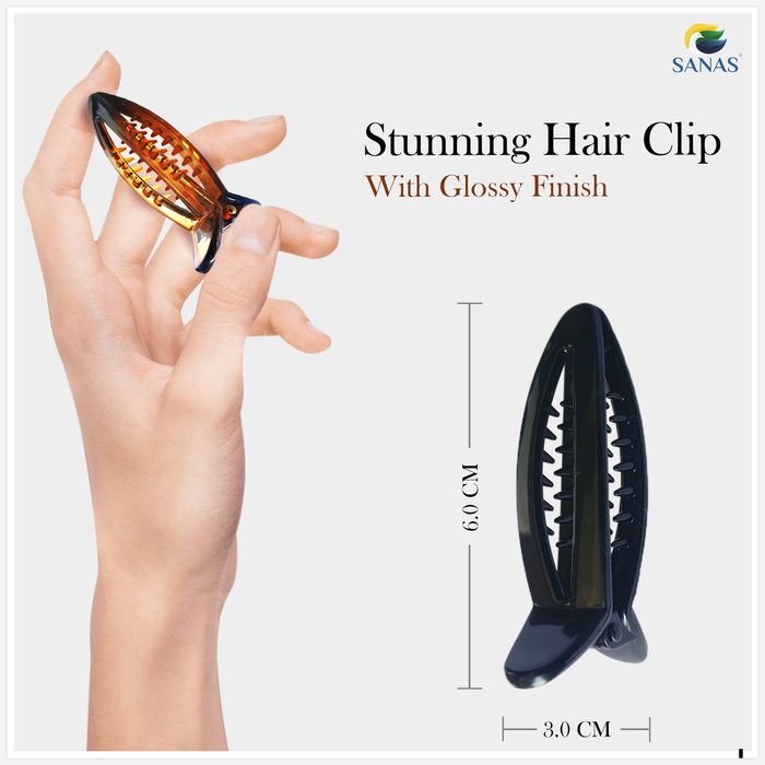 Premium Acrylic Fishtail Banana Hair Clip for Ponytails and Everyday Hairstyles