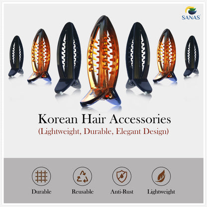 Elegant Korean Fishtail Banana Hair Clip for Stylish Hair Updos and Buns