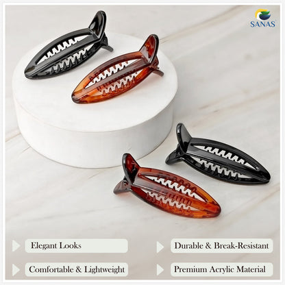 Non-Slip Acrylic Fishtail Banana Hair Clip for Secure All-Day Hold