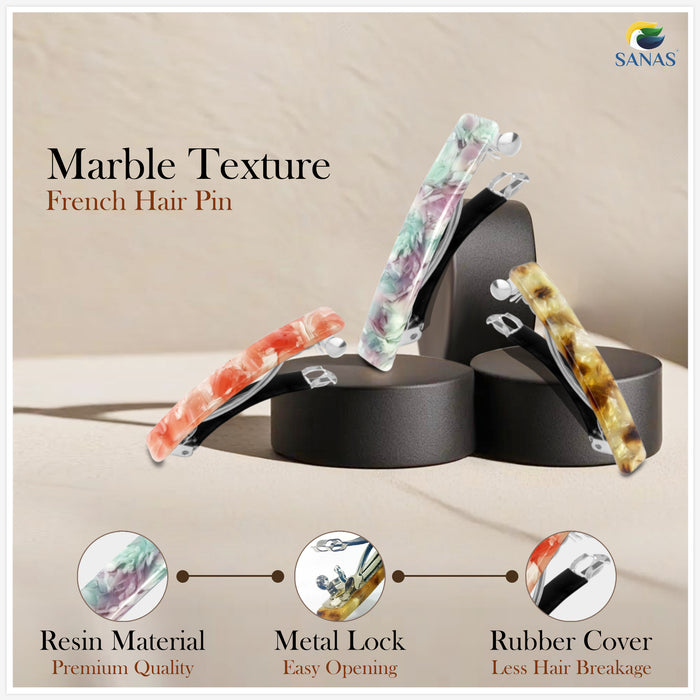Multicolor Rectangle Hair Claw Clips for Women