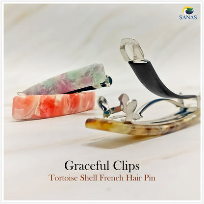 Glossy Rectangle Resin Hair Clip Set