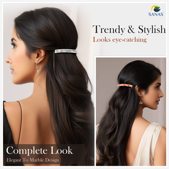 SANAS Acrylic Rectangle Hair Accessories for Women