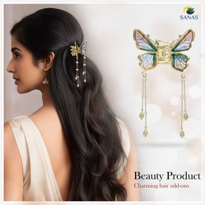 butterfly hair clip for party wear