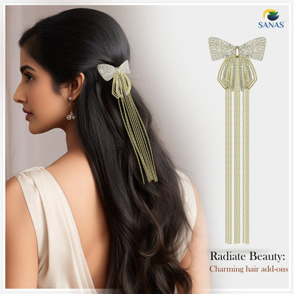 Premium Gold Hair Accessory with Sparkling Rhinestones