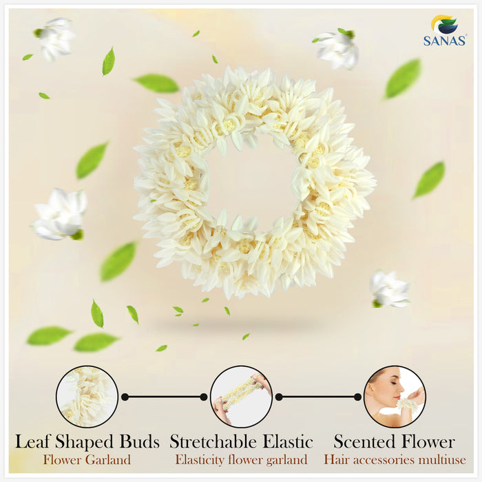 Traditional Artificial Jasmine Flower Gajra for Bridal Juda Hairstyles and Weddings