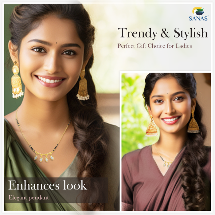 Modern water drop mangalsutra pendant for daily wear and festive occasions