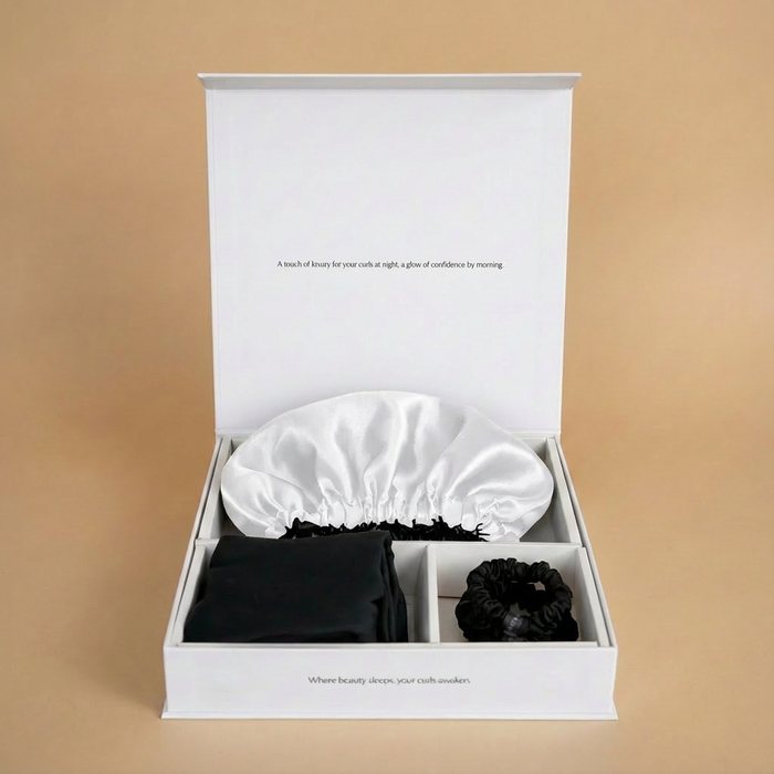 SARI CURLS | Schlaf- und Satin Box - Cloud/Onyx Satin Bundle SARI CURLS