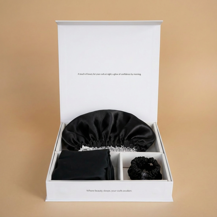 SARI CURLS | Schlaf- und Satin Box - Cloud/Onyx Satin Bundle SARI CURLS