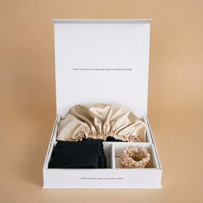 SARI CURLS | Schlaf- und Satin Box - Cream/Onyx Satin Bundle SARI CURLS