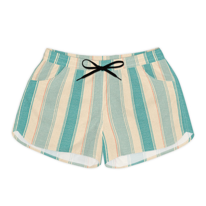 Sea Breeze Inspired Vertical Stripe Women's Casual Shorts — Nautical Summer Lounge Shorts