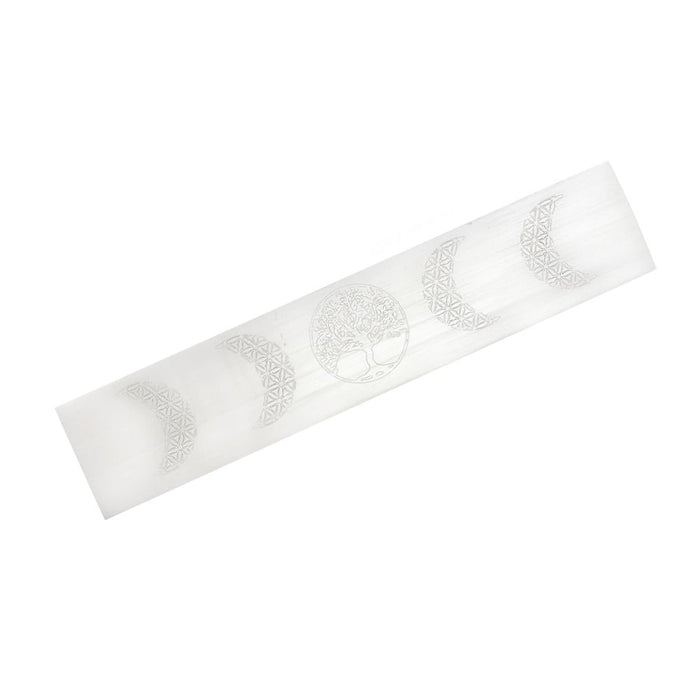 Selenite engraved bar -Moon