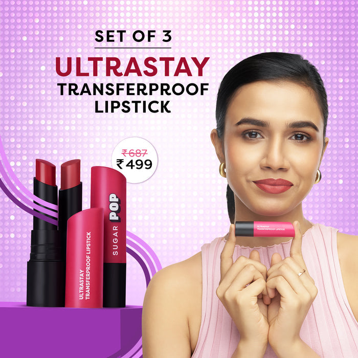 Set of 3 Ultrastay Transferproof Lipstick