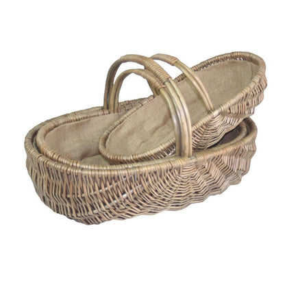 Shallow Antique Wash Lined Garden Trug