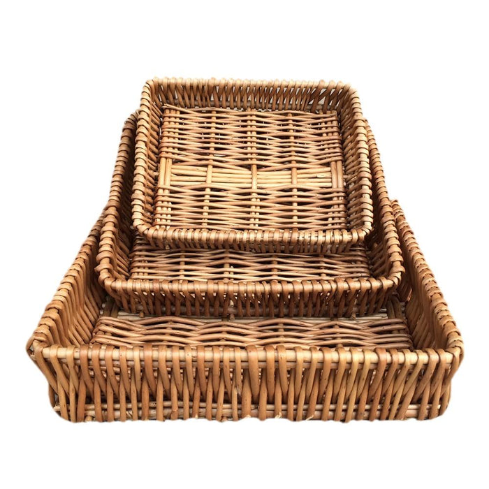 Shallow Wicker Serving Tray