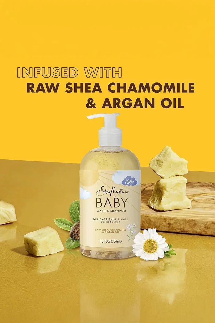 SHEA MOISTURE RAW SHEA CHAMOMILE & ARGAN OIL BABY WASH & SHAMPOO 13oz SHEA MOISTURE