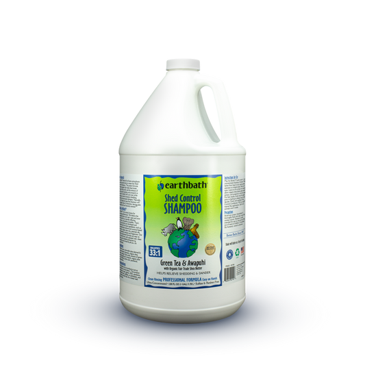 earthbath® Shed Control Shampoo, Green Tea & Awapuhi with Organic Fair Trade Shea Butter, Helps Relieve Shedding & Dander, Made in USA, 128 oz