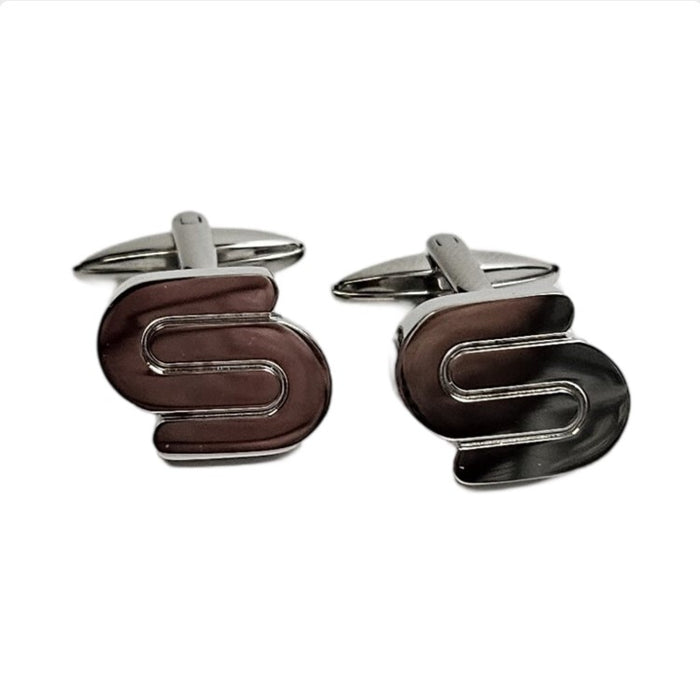 Stainless Steel "S" Cufflinks – Sleek, Bold, and Timeless